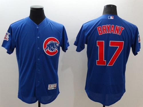 Cubs #17 Kris Bryant Blue Flexbase Authentic Collection Stitched MLB Jersey - Click Image to Close
